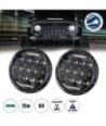 GloboStar® 85417 Σετ 2 x Φανάρια JEEP WRANGLER 7'' Ιντσών Βασικού Φωτισμού H-L με Ring Light DRL & Φλας LED CREE CXB COB 75W 12000lm DC 10-30V Αδιάβροχα IP67 Ψυχρό Λευκό 6000K
